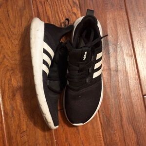 Adidas Black & White Lightweight Running Sneakers | Minimal Athleisure Trainers